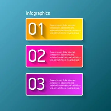 Vector color modern progress paper banners set with three options or steps can Illustrazione stock