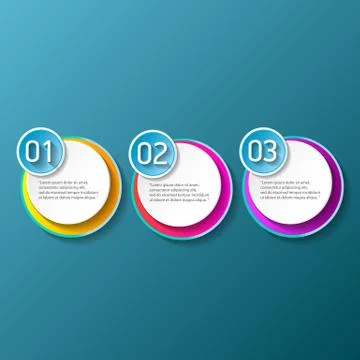 Vector color modern progress paper banners set with three options or steps can 스톡 일러스트