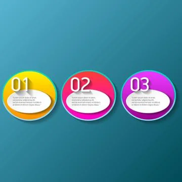 Vector color modern progress paper banners set with three options or steps can 스톡 일러스트