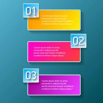 Vector color modern progress paper banners set with three options or steps can Stock Illustration