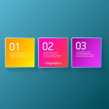 Vector color modern progress paper banners set with three options or steps can イラスト素材