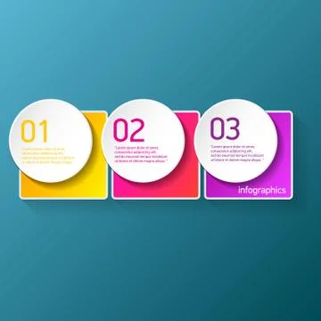 Vector color modern progress paper banners set with three options or steps can 스톡 일러스트
