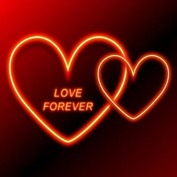 Vector Color Neon Heart Stock Illustration