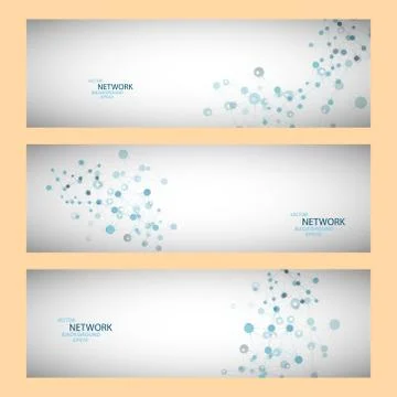 Vector color network connection and DNA atom Stock Illustration
