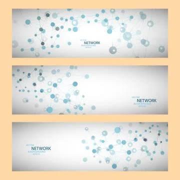 Vector color network connection and DNA atom Stock Illustration