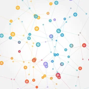 Vector color network connection and DNA atom Stock Illustration