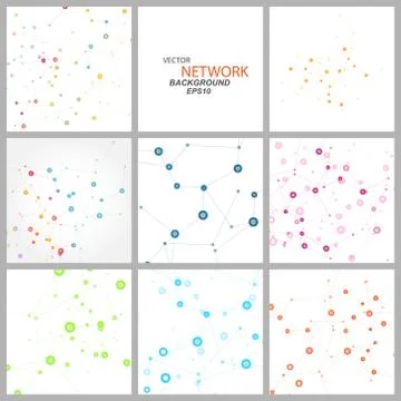 Vector color network connection and DNA atom Stock Illustration