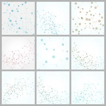 Vector color network connection and DNA atom Stock Illustration