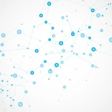 Vector color network connection and DNA atom Stock Illustration