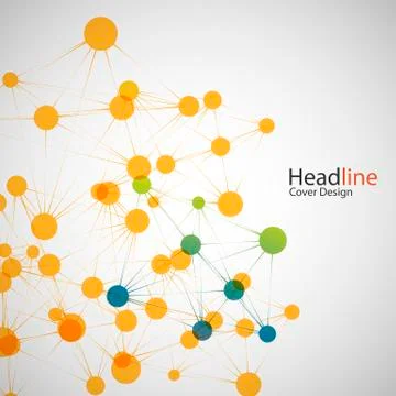 Vector color network connection and DNA atom 스톡 일러스트