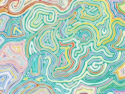 Vector color pattern, curved lines, black and white grunge background Stock Illustration