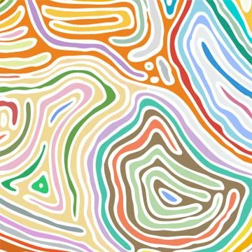 Vector color pattern, curved lines, black and white grunge background Stock Illustration