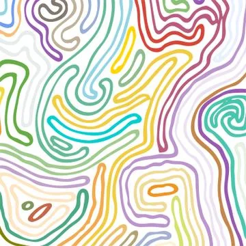 Vector color pattern, curved lines, black and white grunge background Stock Illustration