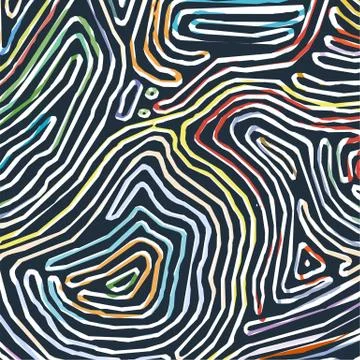 Vector color pattern, curved lines, black and white grunge background Illustrazione stock