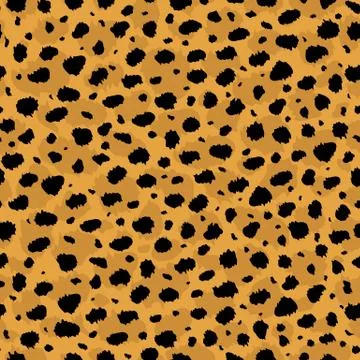 Vector color seamless pattern of cheetah skin print. Stock Illustration