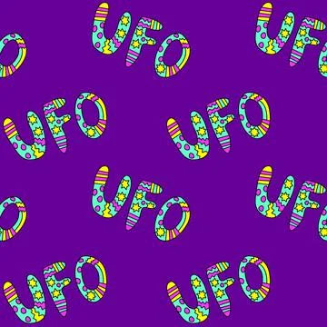 Vector color seamless pattern with the word UFO. Background and texture on th 스톡 일러스트