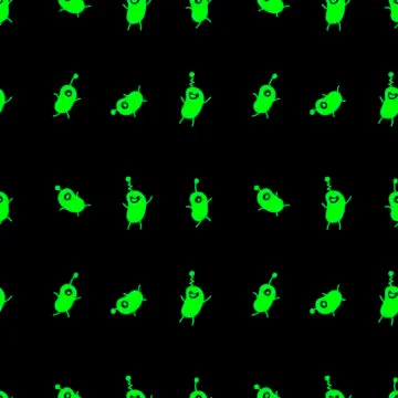 Vector color seamless repeating childish pattern with cute little monsters al 스톡 일러스트