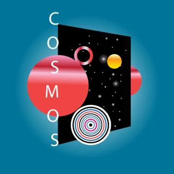 Vector color super space abstraction with stars Stock Illustration