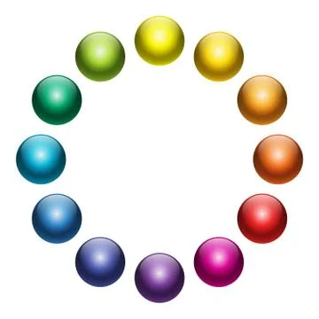 Vector color wheel balls set - 12 colors Stock Illustration