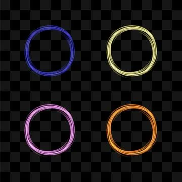 Vector Colored Blurred Frames Set on Dark Background. Cartoon Colorful Flames Stock Illustration