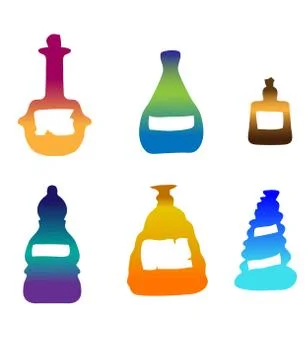 Vector colored bottles Stock Illustration