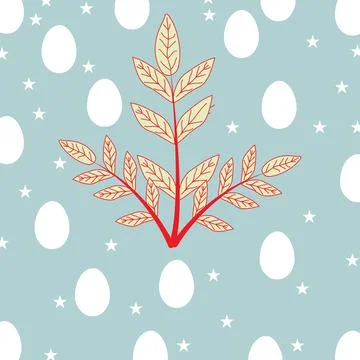 Vector colored easter eggs cartoon seamless pattern for Easter holidays on pi Stock Illustration