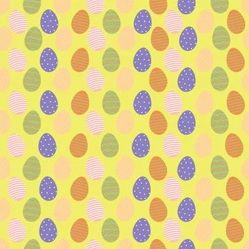 Vector colored easter eggs seamless pattern. Easter holidays on beige backg.. イラスト素材
