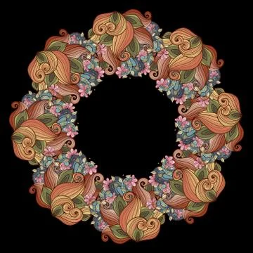 Vector Colored Floral Background Stock Illustration