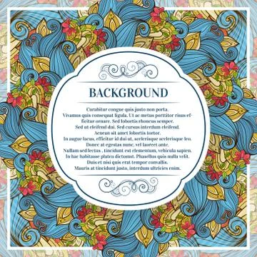 Vector Colored Floral Template with Place for Text Stock Illustration