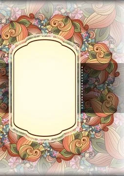 Vector Colored Floral Template with Place for Text Stock Illustration