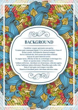 Vector Colored Floral Template with Place for Text Stock Illustration