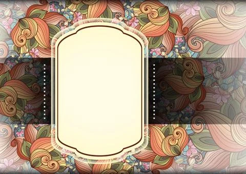 Vector Colored Floral Template with Place for Text Stock Illustration