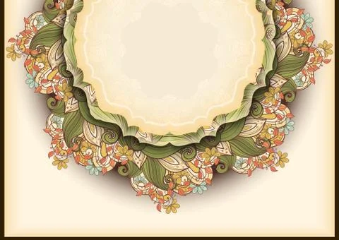 Vector Colored Floral Template with Place for Text Illustrazione stock