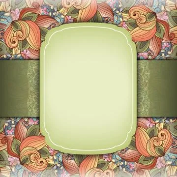 Vector Colored Floral Template with Place for Text Stock Illustration