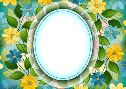 Vector Colored Floral Template with Place for Text Illustrazione stock