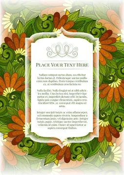 Vector Colored Floral Template with Place for Text Stock Illustration