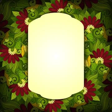 Vector Colored Floral Template with Place for Text Illustrazione stock
