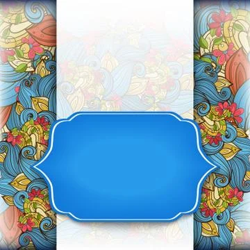 Vector Colored Floral Template with Place for Text Stock Illustration