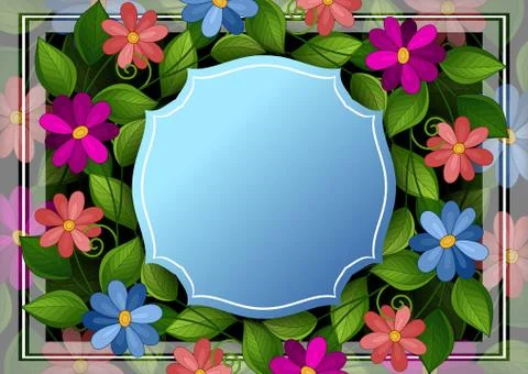 Vector Colored Floral Template with Place for Text Illustrazione stock