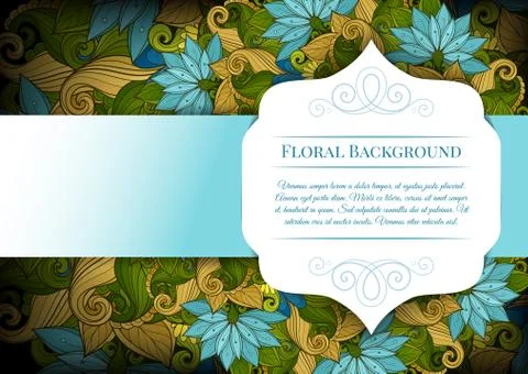 Vector Colored Floral Template with Place for Text Illustrazione stock