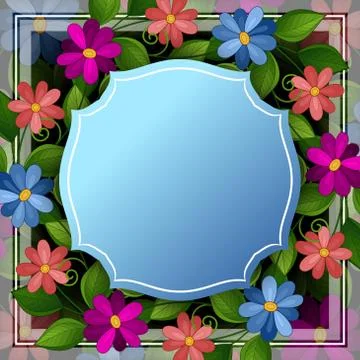 Vector Colored Floral Template with Place for Text Illustrazione stock