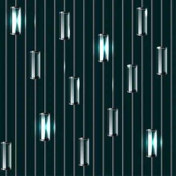 Vector colored glass bulbs seamless pattern Stock Illustration