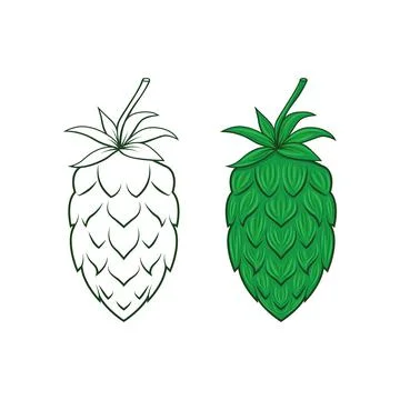Vector Colored Hand Drawn Cartoon Hop for Emblem, Logo, Print. Hop Icon Design Ilustración de archivo