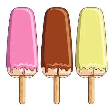 Vector colored ice lolly. Isolated objects. Stock Illustration