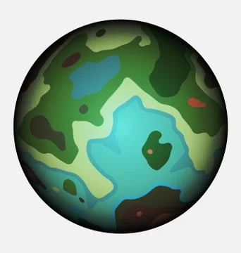 Vector colored image of the abstract planet Stock Illustration