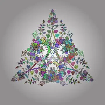 Vector colored Mandala. Tribal, Boho, Bohemian style, for flash tattoo. Ornament Stock Illustration