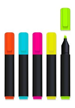 Vector colored markers Stock Illustration