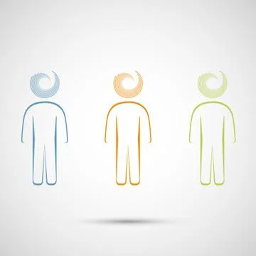 Vector colored men on a white background Stock Illustration