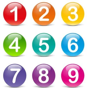Vector colored numbers icons Stock Illustration