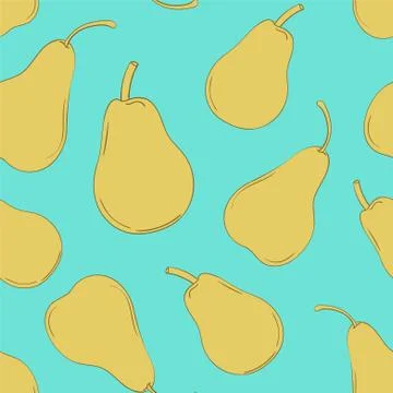 Vector colored pear seamless pattern. Colored background fruits Stock-Illustration